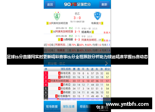 掌握实时动态，500万足球赛事直播与即时比分解析